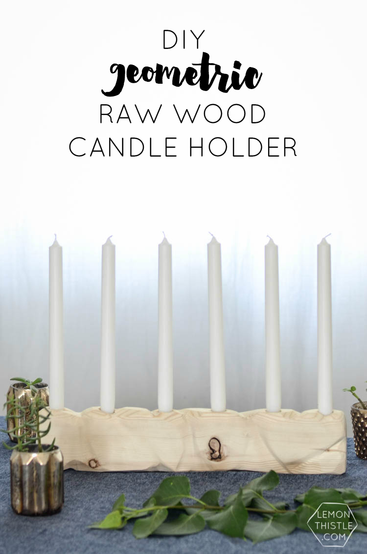 DIY Geometric Wooden Candle Holder - Lemon Thistle