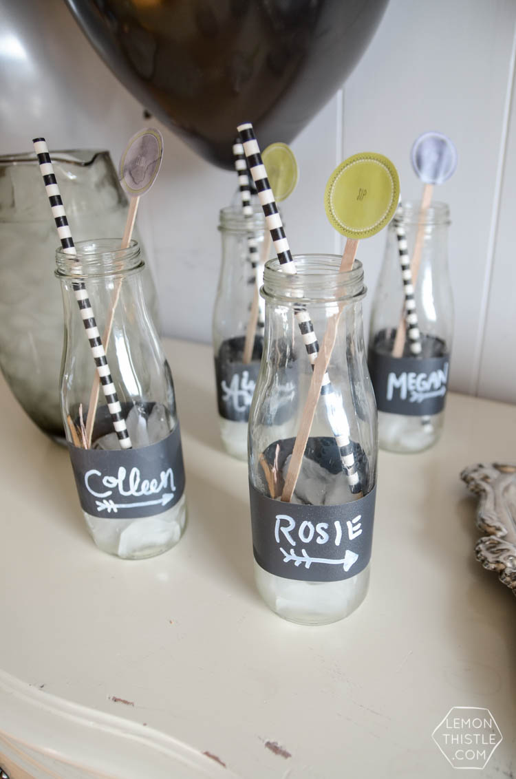 2 Minute Chalkboard Wrapped Drink Jars - Lemon Thistle