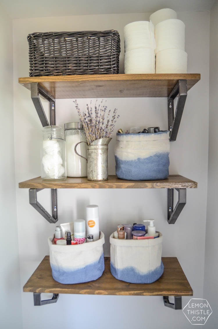 DIY Dip Dye Cloth Baskets: Bathroom Organization! - Lemon ...