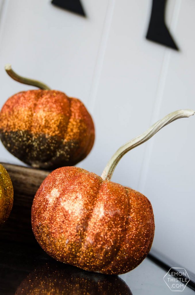 DIY Ombre Glittered Mini Pumpkins - Lemon Thistle