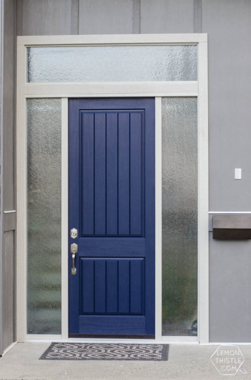 Navy Front Door Update - Lemon Thistle