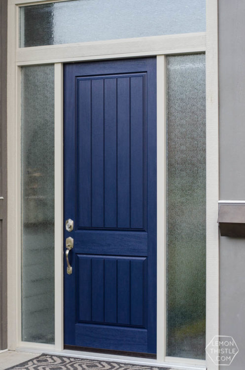 Navy Front Door Update - Lemon Thistle