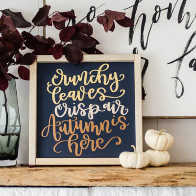 DIY Handlettered Autumn Sign in Matte Foils