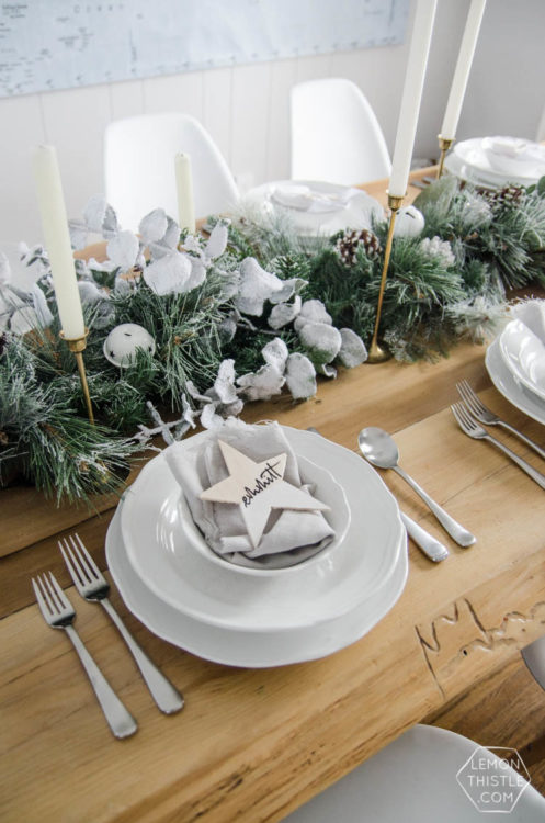 Frosted Holiday Tablescape - Lemon Thistle