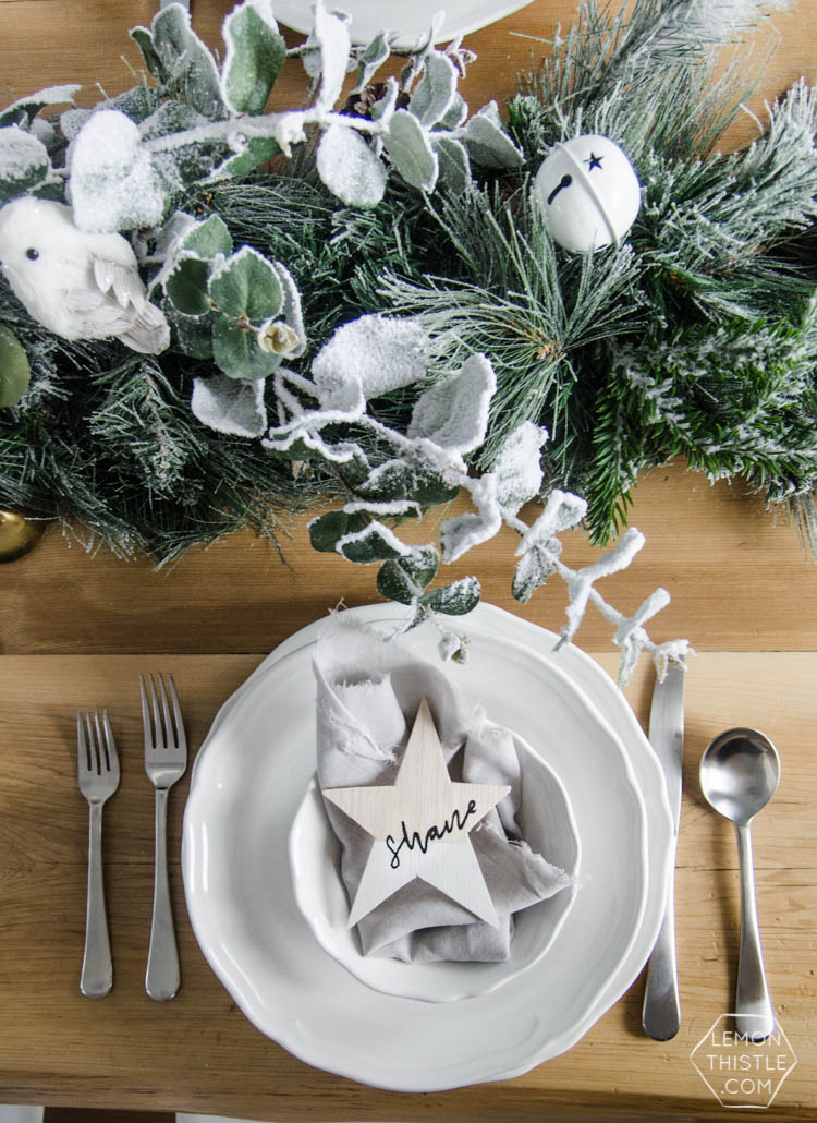 Frosted Holiday Tablescape - Lemon Thistle