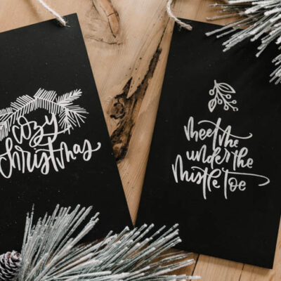 DIY Faux Chalkboard Signs & Cozy Christmas Hand Lettered SVG Bundle!