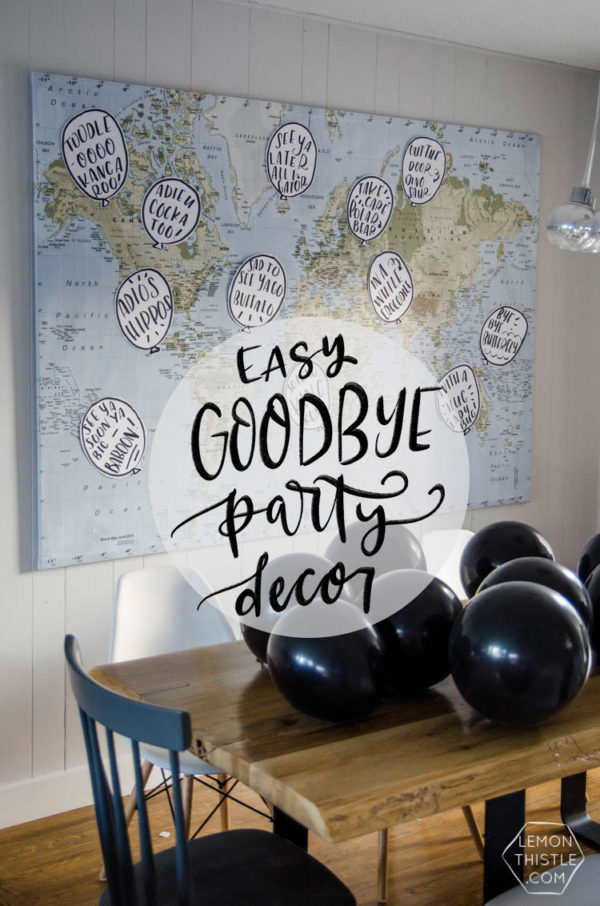 Simple Going Away Party Decor Goodbye Balloons Lemon Thistle