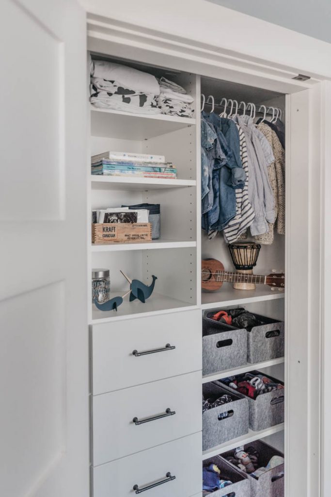 Kids Closet Organizer | How we organize a shared closet - Lemon Thistle