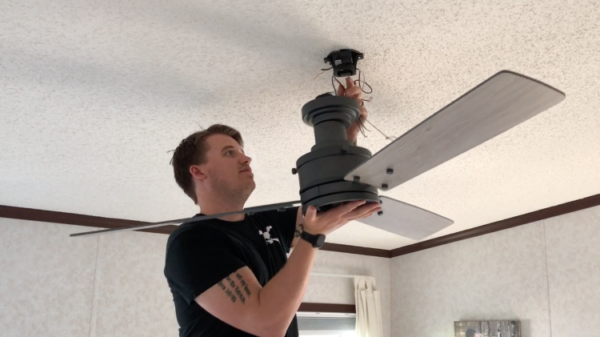 How to Install a Ceiling Fan on a Sloped Ceiling - Lemon Thistle