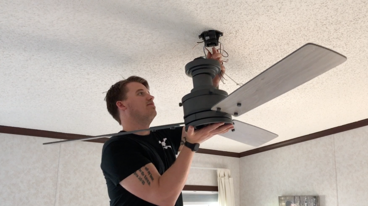 How to install a ceiling fan on a sloped ceiling