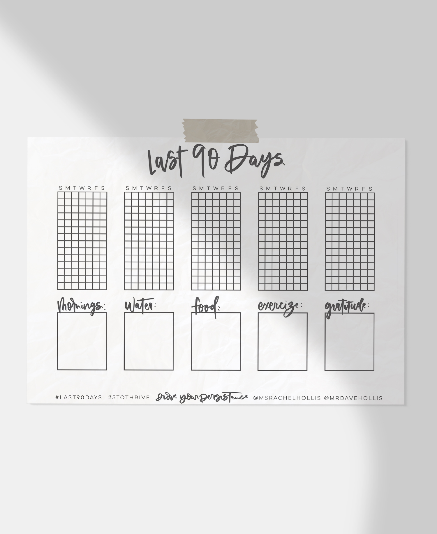 Free Printable Last 90 Days Tracker Lemon Thistle