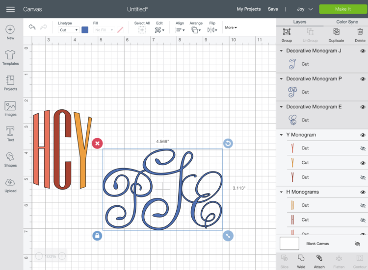 Make Monograms in Cricut Design Space - Lemon Thistle