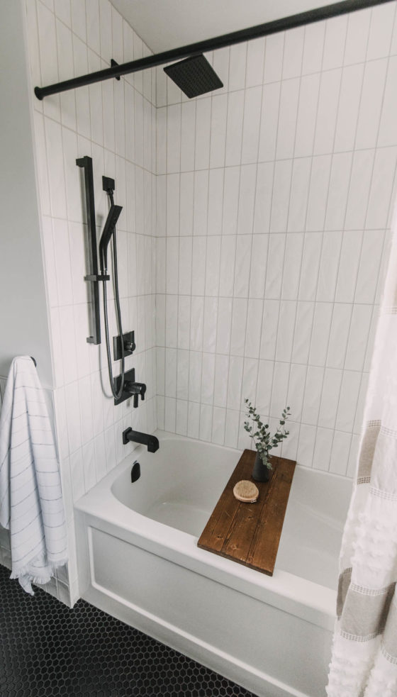 Cozy Modern Black and White Bathroom Remodel - Lemon Thistle