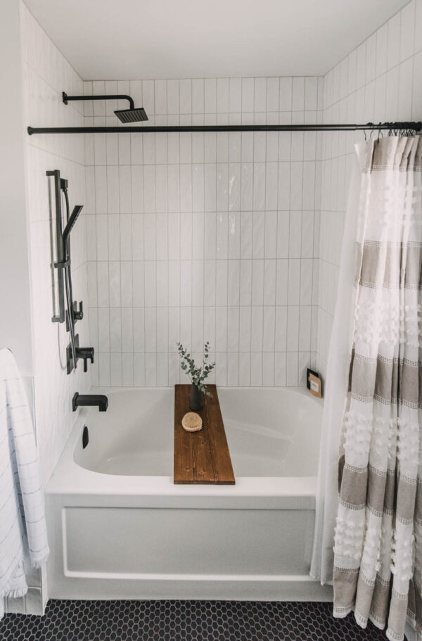 Cozy Modern Black and White Bathroom Remodel - Lemon Thistle