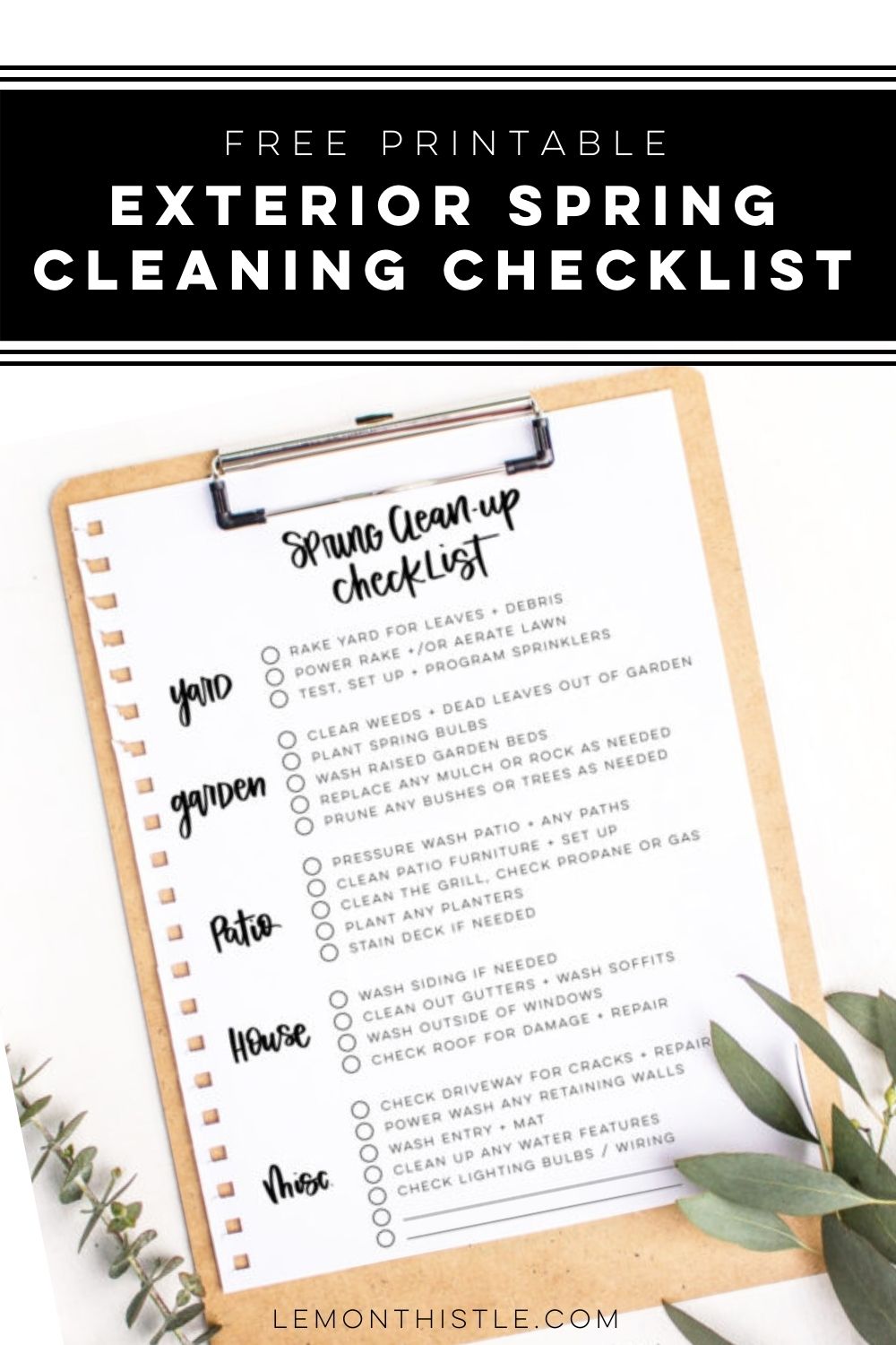 Outdoor Spring Cleaning Checklist - Lemon Thistle