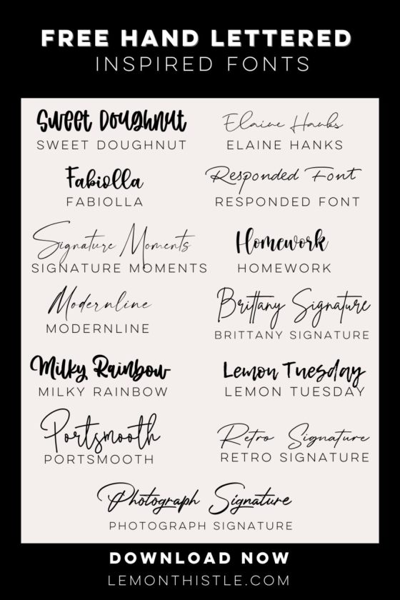 No Hand Lettering? Fake it with Fonts! - Lemon Thistle