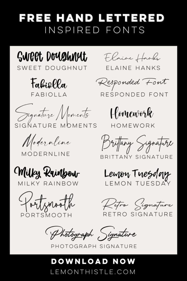 No Hand Lettering? Fake it with Fonts! - Lemon Thistle