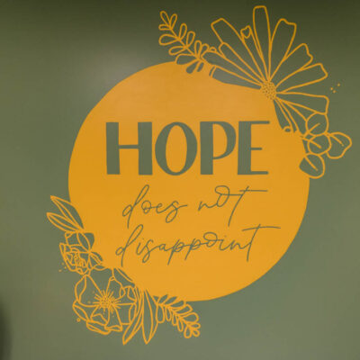 Hope does not disappoint floral mural