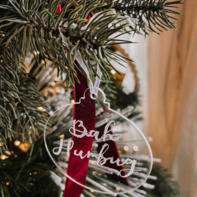 Bah Humbug engraved acrylic ornament DIY