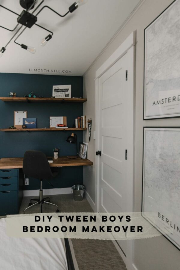 DIY Tween bedroom decor for Boys: Room Reveal - Lemon Thistle